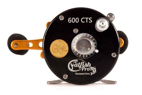 Catfish Pro Tournament Series 600CTS Round Baitcasting Reel - 6+1 Stainless Steel Ball Bearings, 5.3:1 Gear Ratio, 19lb Drag, Brass Gears, Centrifugal Brake, Durable & Powerful for Fishing