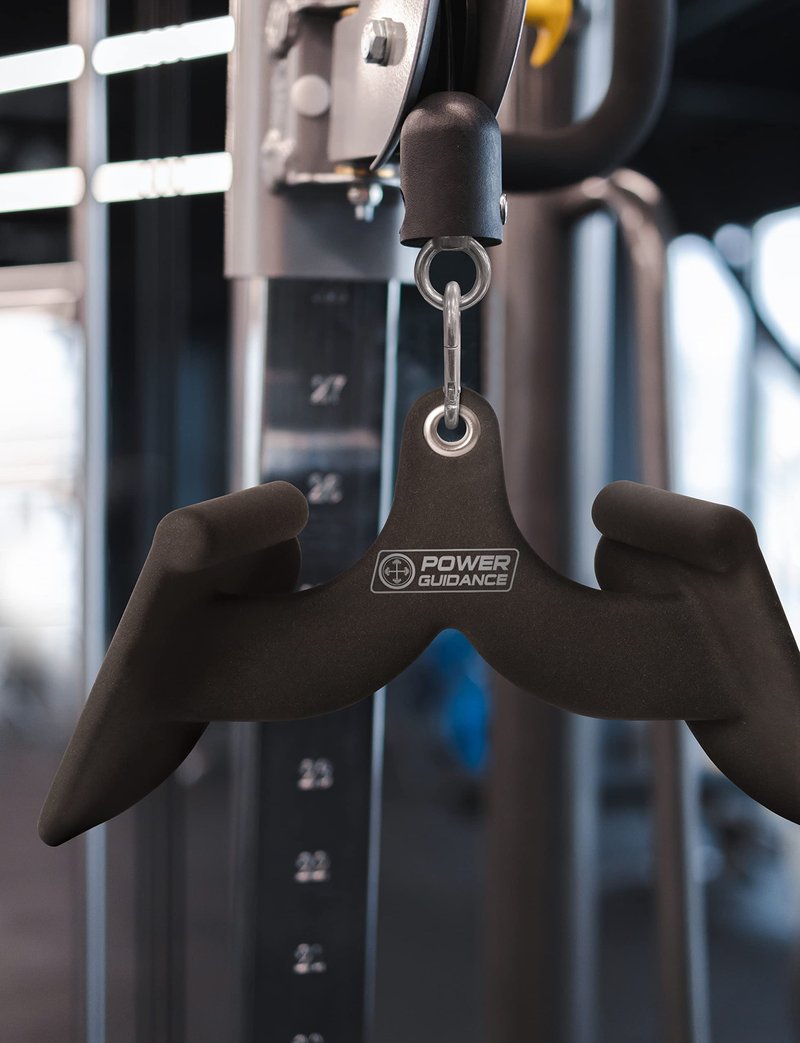 POWER GUIDANCE LAT Pulldown Attachments, Pull Down Bar with Ergonomic Handle, Cable Machine Attachments for More Effective and Less Fatigued Grip (Set of 5)