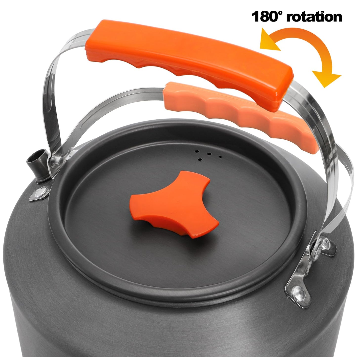 Nagpew 3 Pieces Camping Kettle, 2.5L Portable Camping Water Boiler with Storage Bag and 2 Cups, Coffee Tea Pot Set for Open Fire, Outdoor Activity, Stove, Hiking, Backpacking