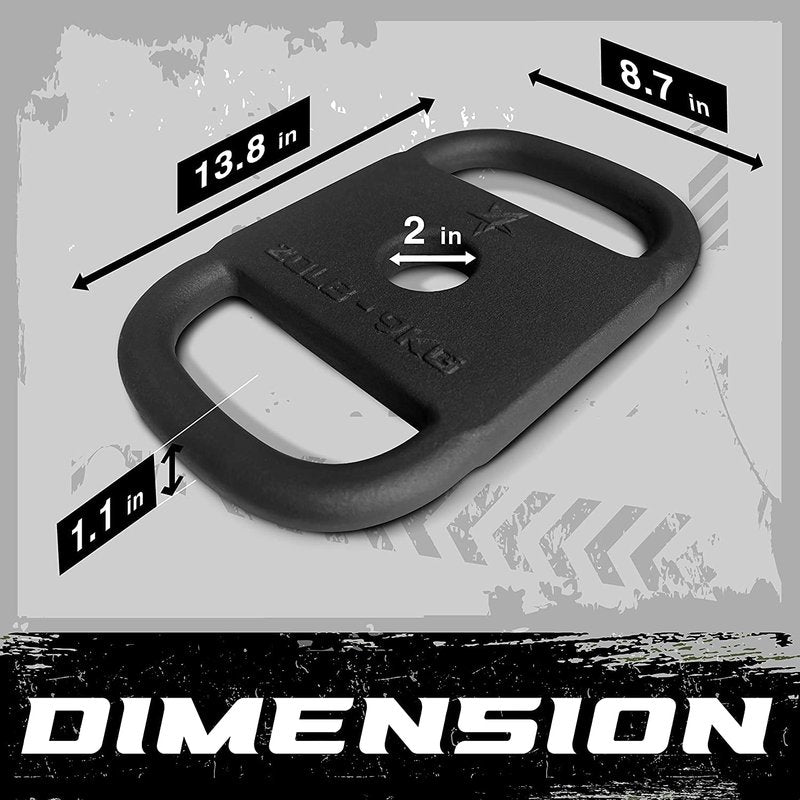 Yes4All Cast Iron Rucking Weight with 2" Center Hole, Training Weight Plate with Upgraded Rounded Handle for Weighted Walking, Lifting, Rucking & Tactical Strength Training - US Patented Design, 20 LB