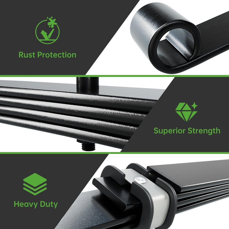 10L0L Golf Cart Heavy Duty Rear Leaf Spring Kit, 4-Leaf Springs with Bushings & Sleeves for Club Car Precedent/Onward 2004+ Gas & Electric, OEM 102509301 102513001