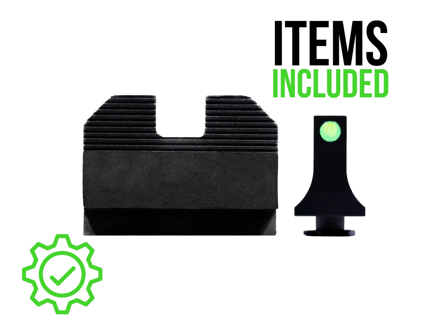 XS Sights Fiber Optic Sights Compatible with Glock 17,19,22-24,26,27,31-36,38,45,49 Including MOS Models