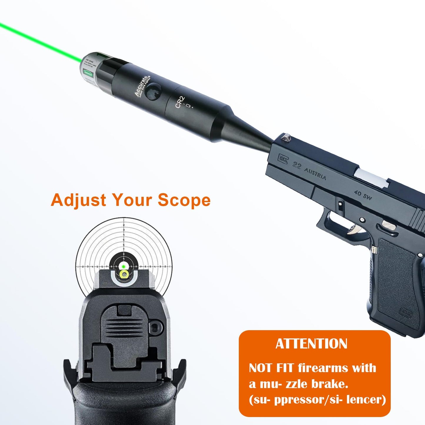 Bayattoo Universal Green Laser Bore Sight Kit for .177 to 12ga Multiple Caliber, Barrel Laser Boresighter with Press Switch for Rifles and Handgun Hunting Scopes with 2 Batteries