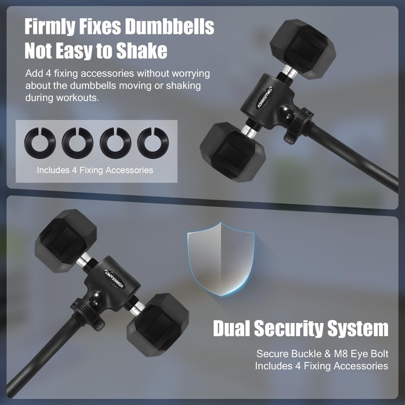 Dumbbell to Barbell Converter Bar, EZ Curl Barbell Adapter with 200LB Capacity, Adjustable Weight Bar for Home Fitness, Fits Standard 1-1.5 Inch Dumbbell Handles for Weight Lifting