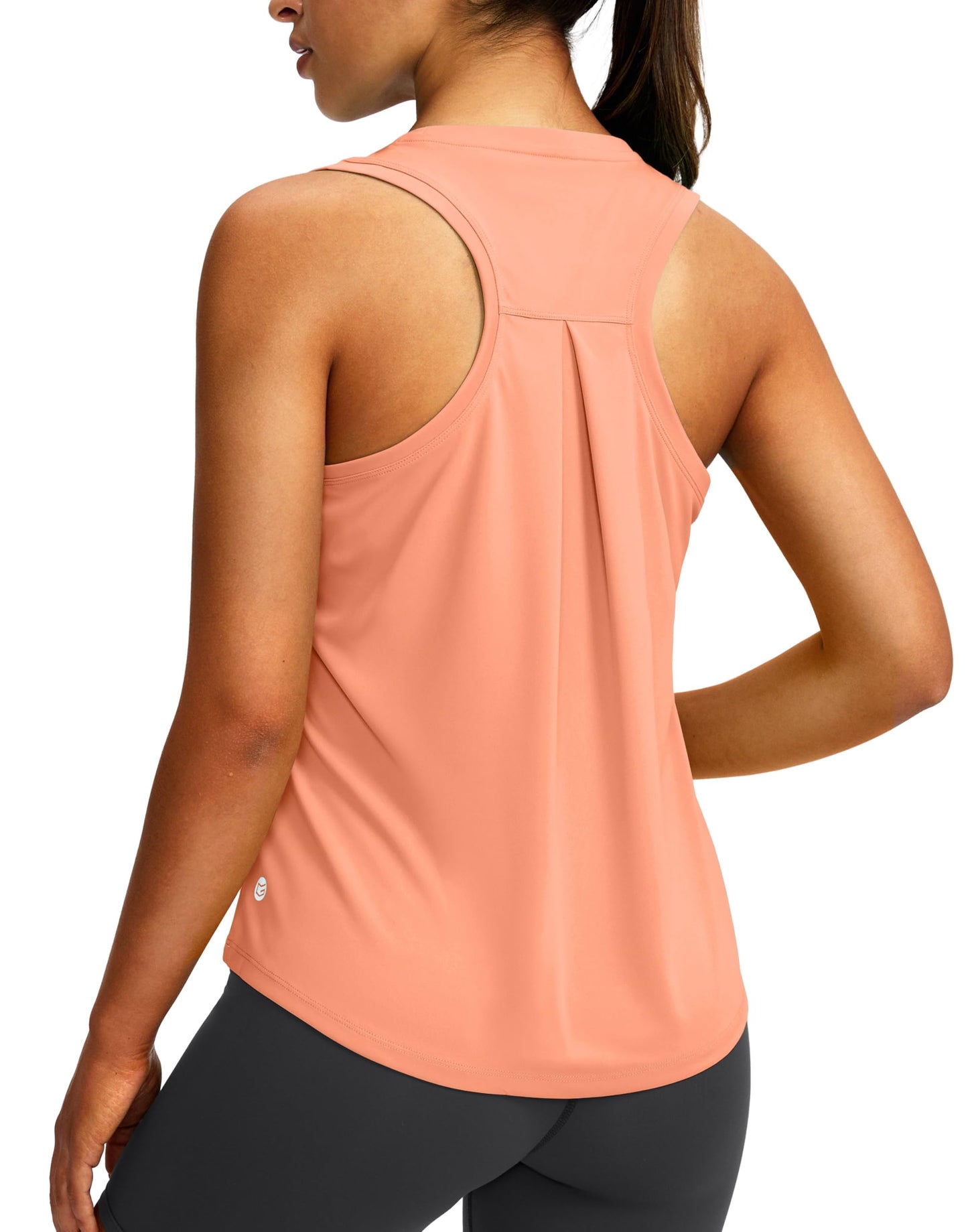 Women's Workout Tops Racerback Athletic Tank Tops Sleeveless Loose Fit Yoga Running Gym Shirts for Women(Coral,XL)