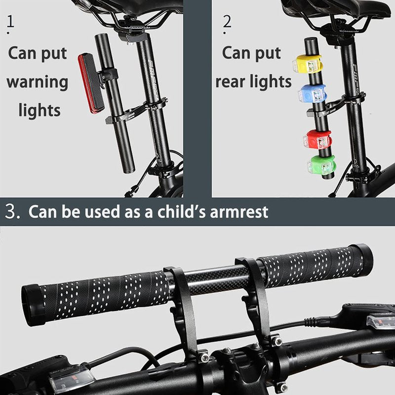 Bike Bicycle Double Handlebars Extender Extension,11.8 inches/30CM Aluminum Alloy Super Long Bike Bracket Accessories,for Bike Mounts,Bicycle Extender Bars,for 20mm-32mm Bars Caliber