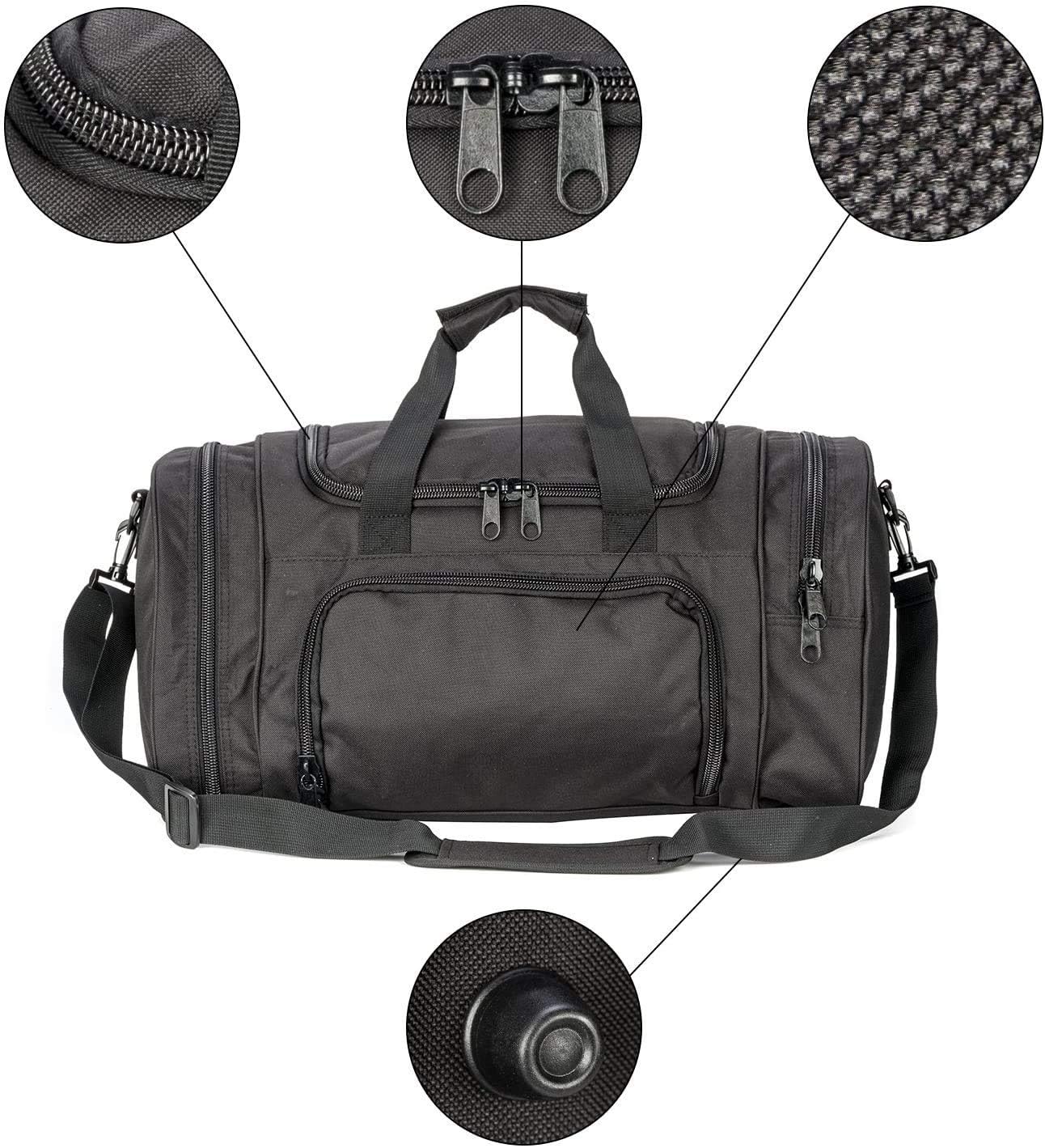 Miramrax Gym Bag Duffle Bags for Men Women with Shoes Compartment Sport Weekend Travel Overnight Carry On Bag for Tactical Military Travel Work Out Bags (Black)