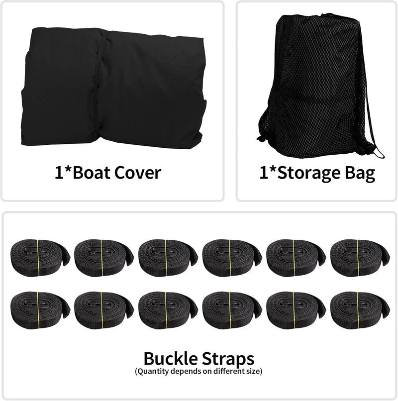 Trailerable Boat Cover - 16'-18.5' Waterproof Heavy Duty for V-Hull, Fishing & Utility Boats | 800D Fabric, 94" Wide