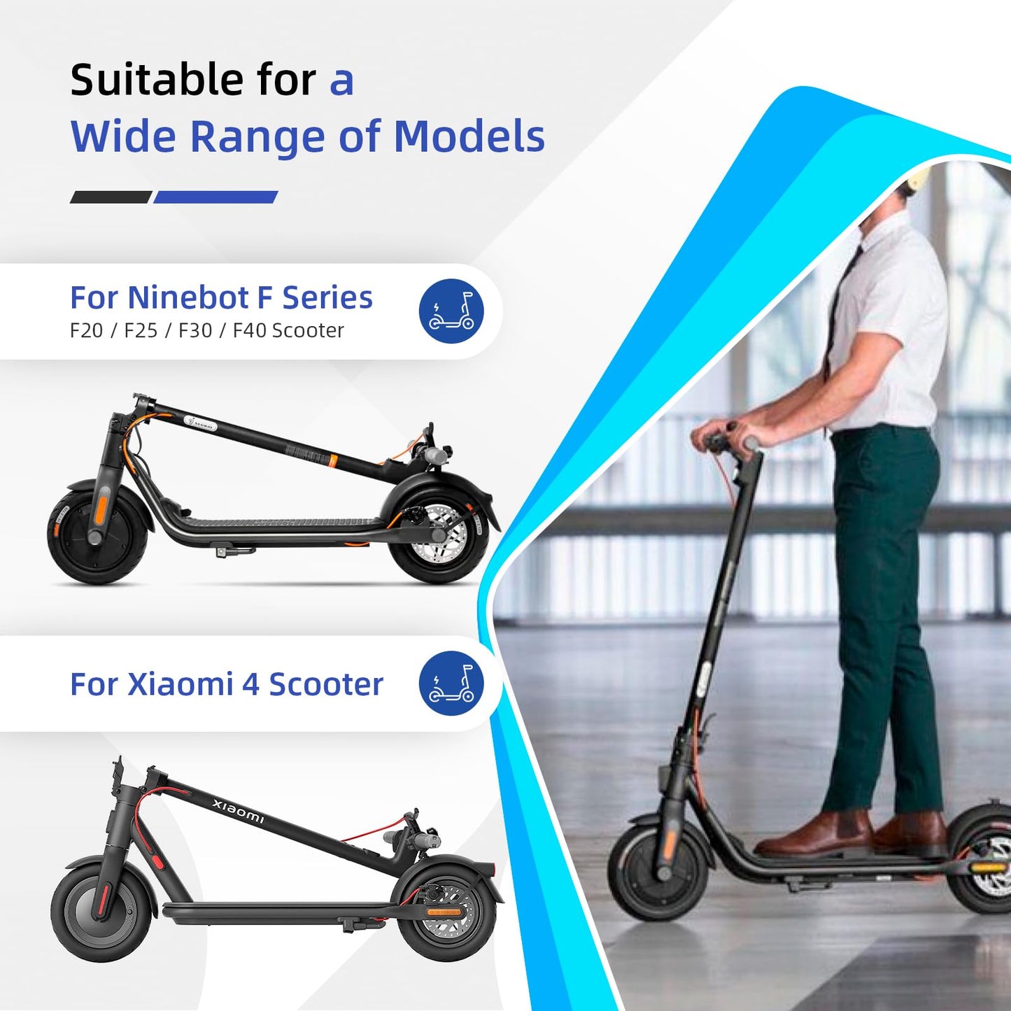 ulip 10x2.125 Solid Scooter Tire Front and Rear Wheels Replacement for Segway Ninebot F20 F25 F30 F40 Xiaomi 4 Scooter for 250x54 off-road solid tire 10 * 2.125-6.6 55/80-6.6 Tire Scooter (2PCS)