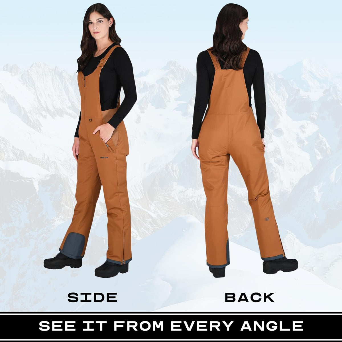 Arctix Women's Essential Insulated Bib Overalls, Cappucino, 2X