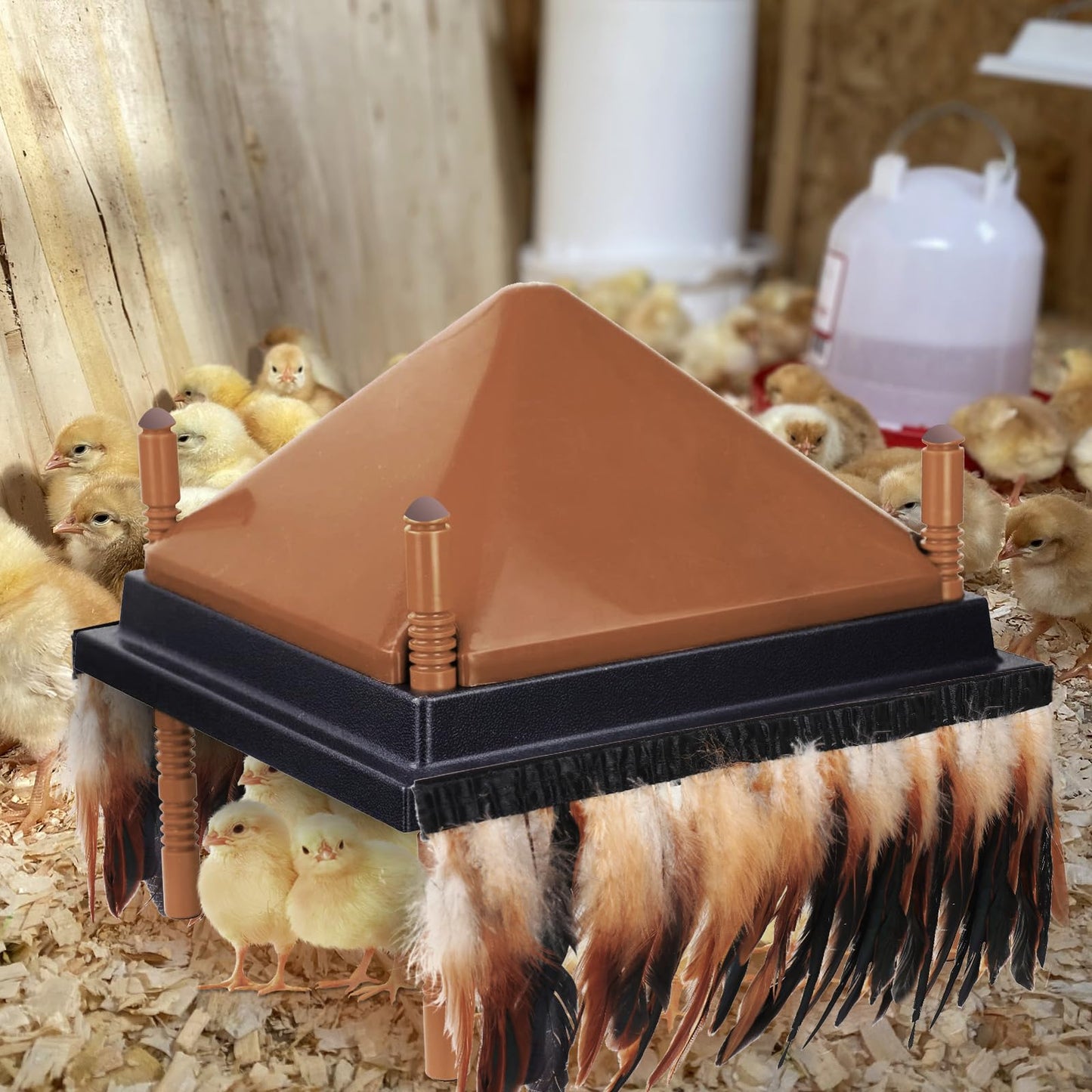 6.5FT Feathers for Chick Brooder Heating Plate,Warm and Secure As They Would Under a Mother Hen, Cuttable, Compatible with Most Chick Brooder Sizes (1Pcs 6.5FT)