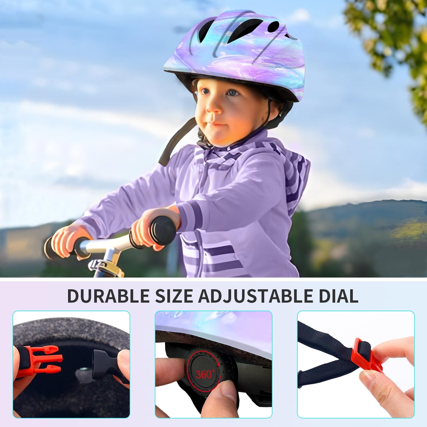 ETEETOW Bike Toddler Helmet 2-4 Years,Adjustable Safety Lightweight Baby/Kids Helmets Ages 1-3-5-8 for Girls Boys,Multi-Sport Infant Helmet for Skating Cycling Scooter