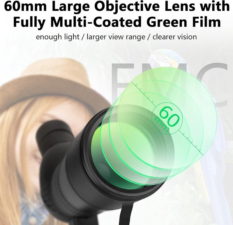 Spotting Scope - 39-19m/1000m with Tripod, FMC Lens & BAK4 Eyepiece | Fogproof Bird Watching Kit with Phone Adapter