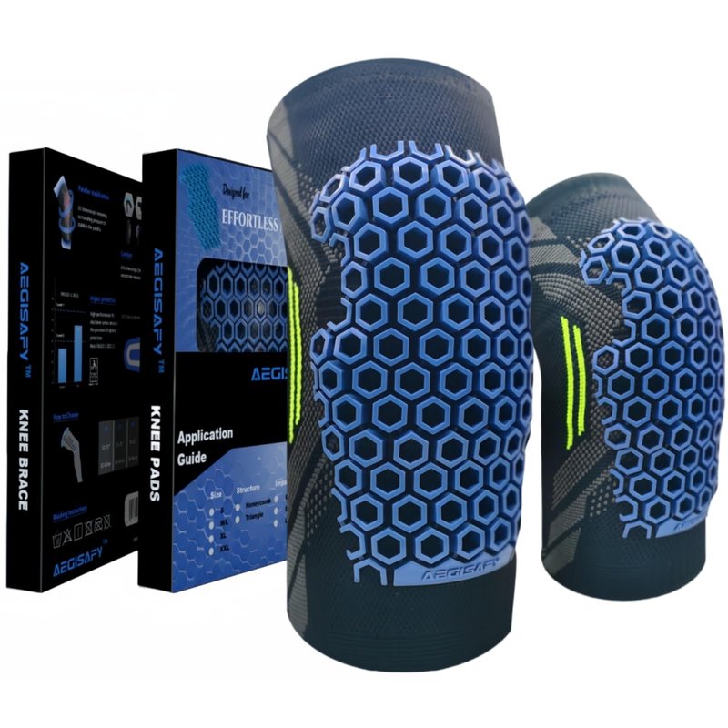 Aegisafy Knee Pads Brace for Men Women – Protective Gear for Volleyball, Basketball, Football, Yoga, Skating, Skateboard, Scooter & Bike – 2 Pack Breathable Knee Guards for Active Workouts (Large)