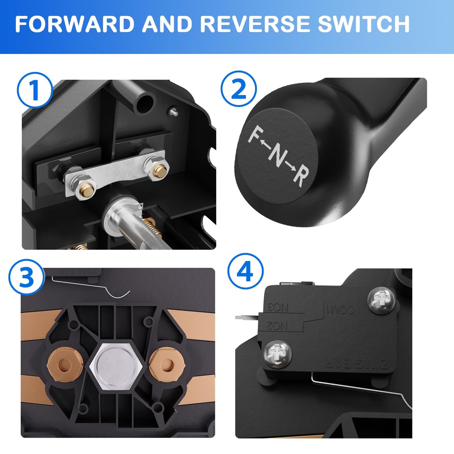 FIXHAWK Club Car DS 36 Volt Forward and Reverse Switch with Handle for 1983-Up Club Car DS Golf Cart, Replace OEM#1011997 101753003