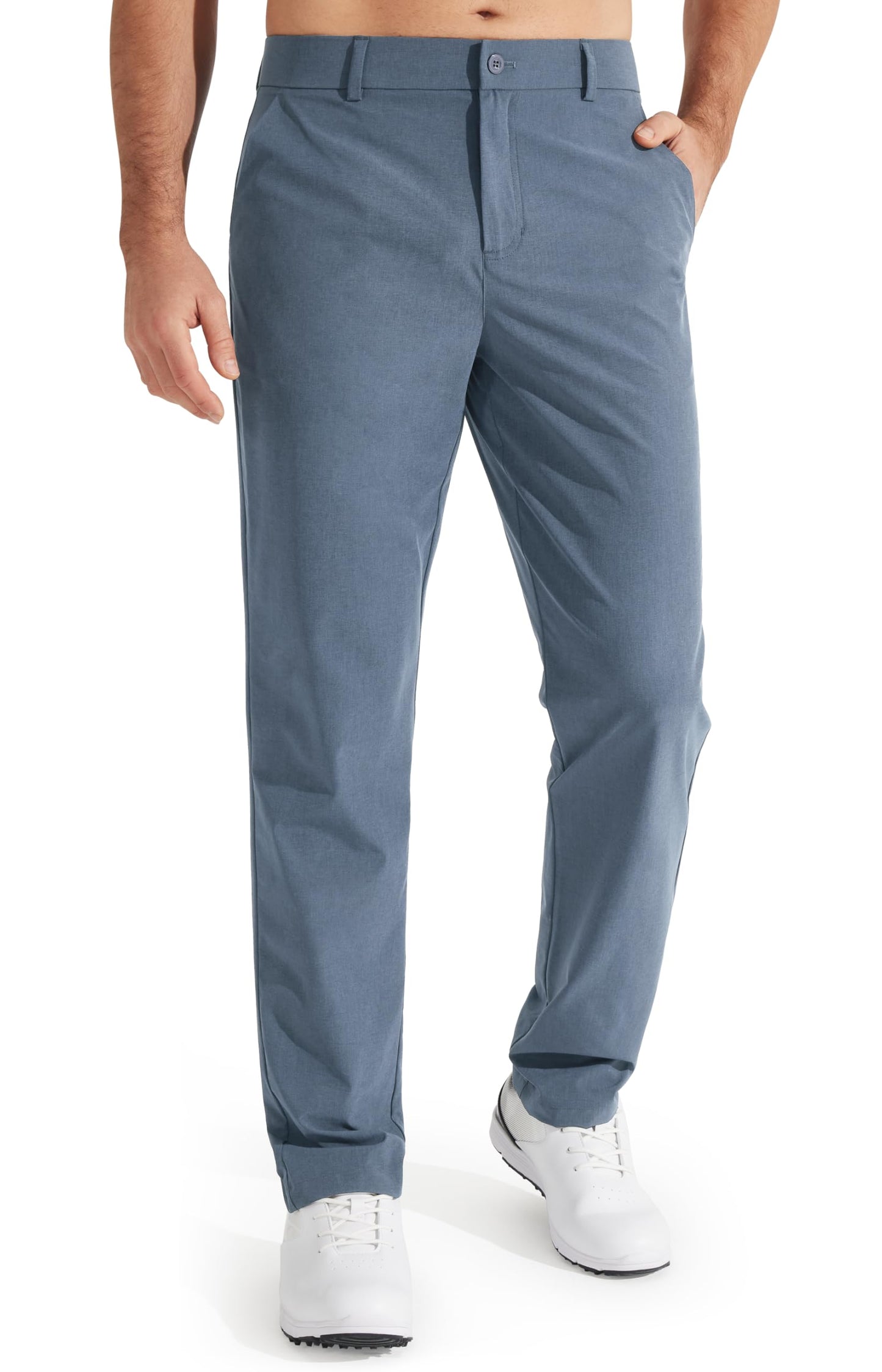 Libin Men's Pants 30" Comfy Business Casual Golf Pants Quick Dry Lightweight Fashion Outfits for Men Travel Vocation Dress Work Water Resistant, Ice Blue, 30W x 30L