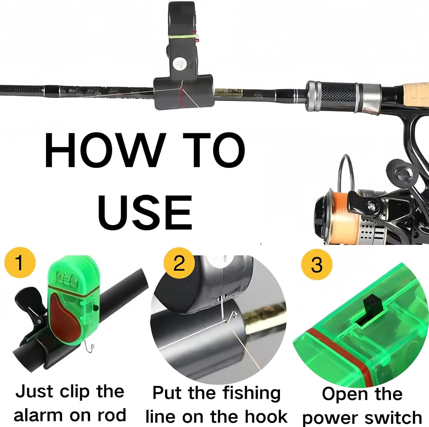 Fishing Bite Alarm - 2-Piece Sensitive Electronic Alerts with LED Lights | Perfect for All Fishing Scenarios