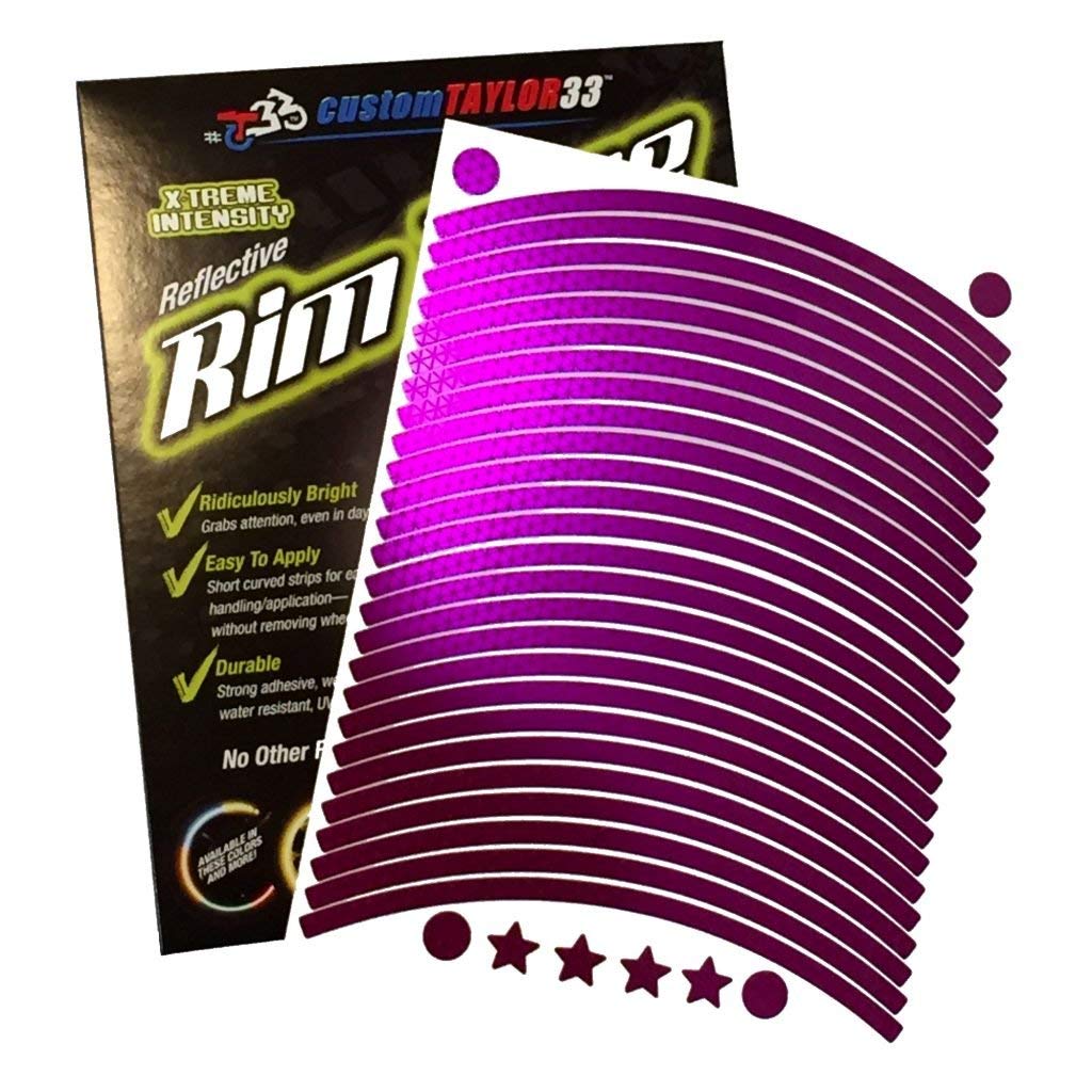 customTAYLOR33 (All Vehicles Special Edition Purple High Intensity Grade Reflective Copyrighted Safety Rim Tapes (Must Select Your Rim Size), 20" (TIRE Size, for Bicycles/E-Bikes)