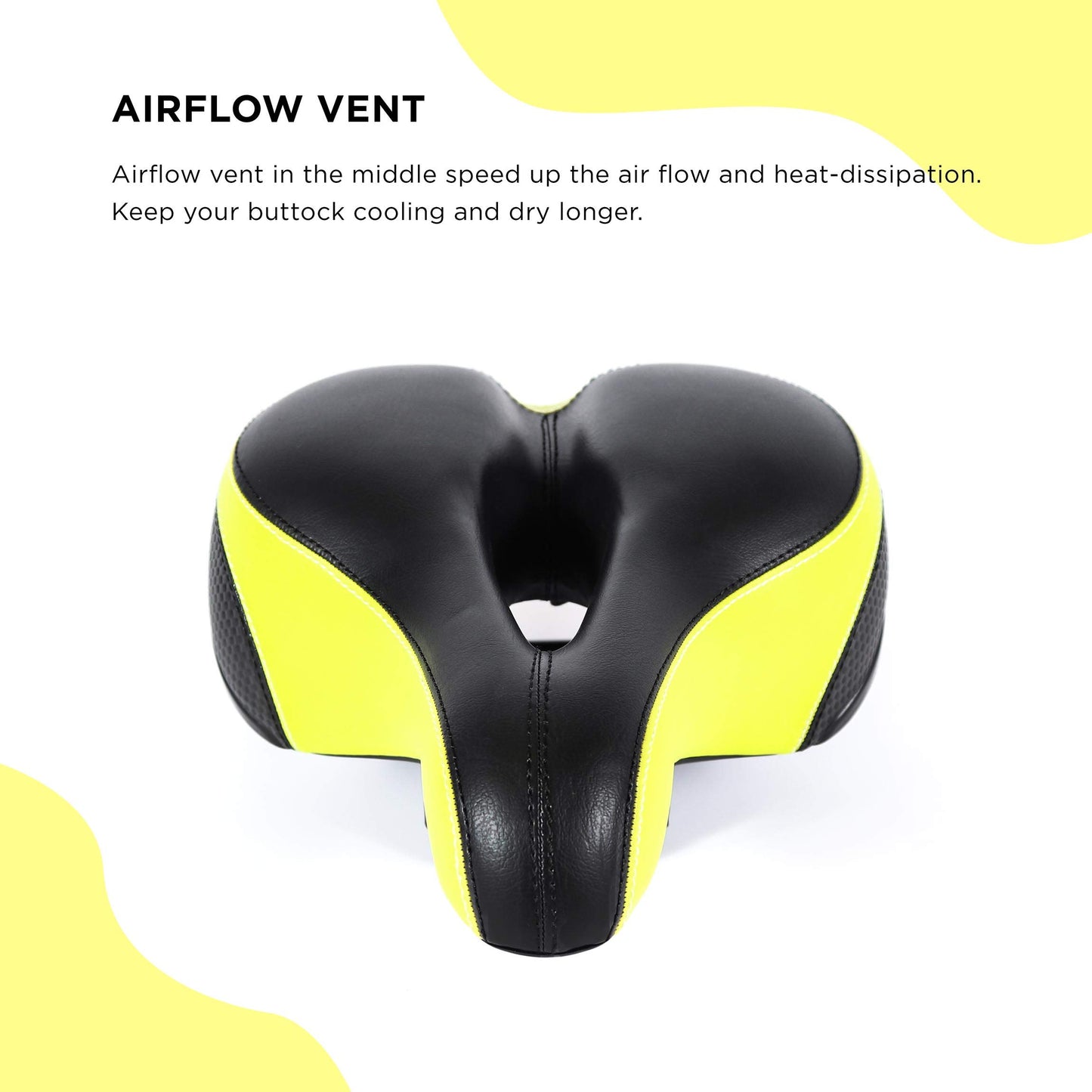 EBIKELING Bike Seat Dual Shock Absorbing Soft Comfortable Padded Bicycle Seat Cushion for Men Women Comfort - Memory Foam Universal Fit Bike Saddle for Exercise Outdoor Mountain Bikes