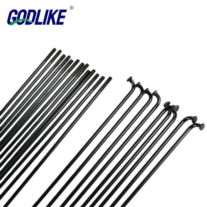 GODLIKE 36Pcs High-end Quality 14G J Bend Bicycle Stainless Steel Spokes 256-305mm Length with Nipples Straight Head Bike Replacement Parts Black (J-Bend 271mm)