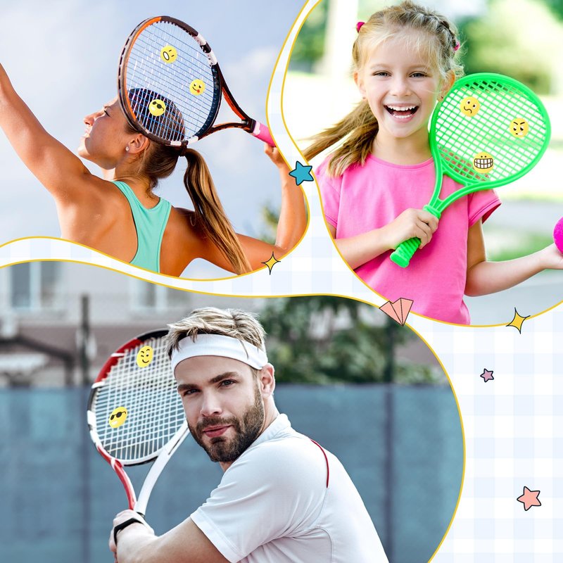 Jexine 30 Pcs Tennis Vibration Dampener Silicone Tennis Racket Dampener Cute Tennis Supplies for Gift (Assorted)
