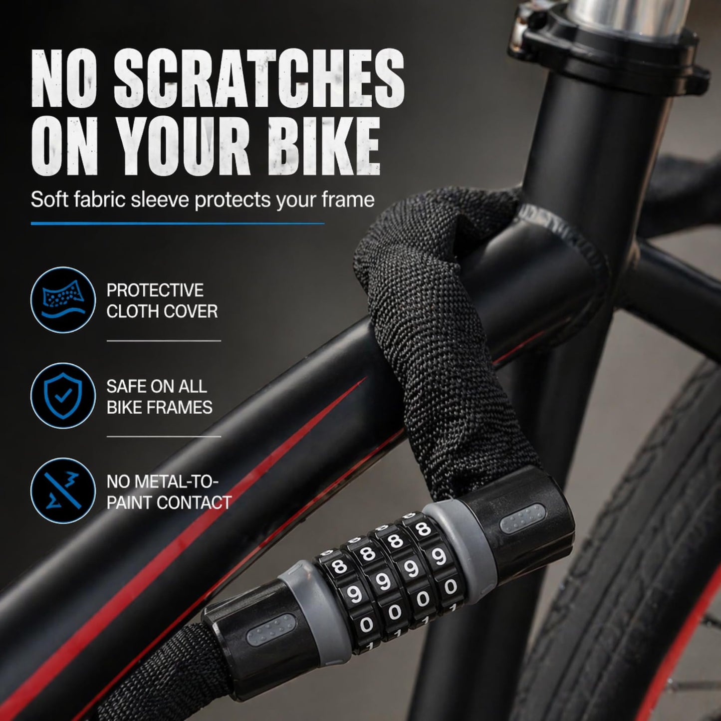 Heavy-Duty Bike Lock – Anti-Theft 5-Digit Combination Bicycle Lock | Weather-Resistant, Cut-Resistant Security Lock for Mountain, Road & Hybrid Bikes by Revas