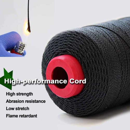 9KM DWLIFE Black Braided Kevlar Cord, 500-1500lb, Heavy Duty Huge Kite String, Model Rocket, Paracord, Fishing Assist Cord, Camping, Hiking, Outdoor Survival Rope