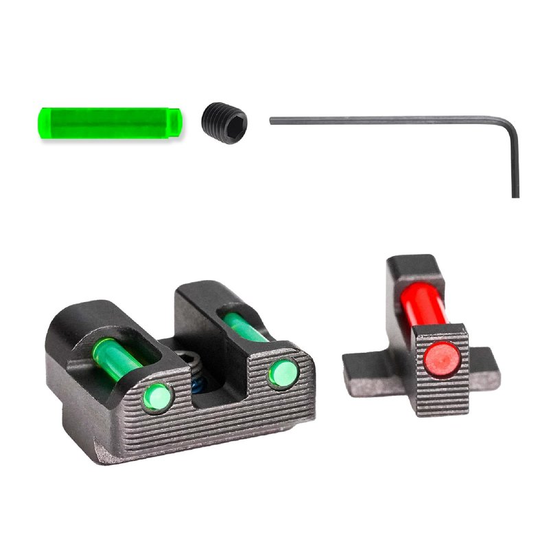 TAG PRECISION Tactical Gun Sights Compatible with SIG P365 | Shooting Accessories CNC-Machined Billet Steel Nitride Coated Front & Rear Handgun Sights | Full Fiber (TSF)