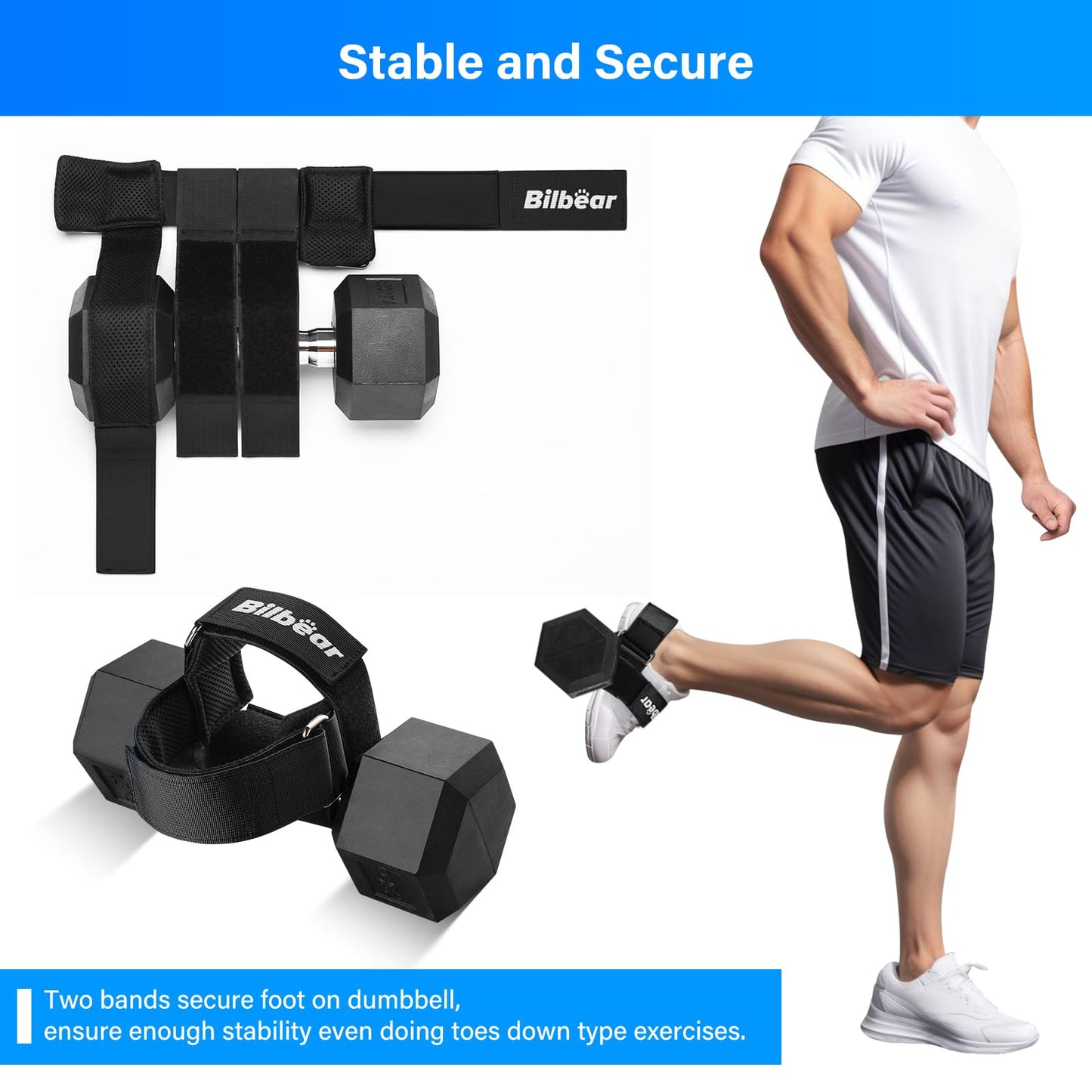 2Pcs Tibialis Trainer Strap for Shin Splint Relief Exercises,Adjustable Dumbbell Foot Attachment for Hip Flexor Raises,Dumbbell Ankle Strap Relieve Leg Pain Increase Range of Motion