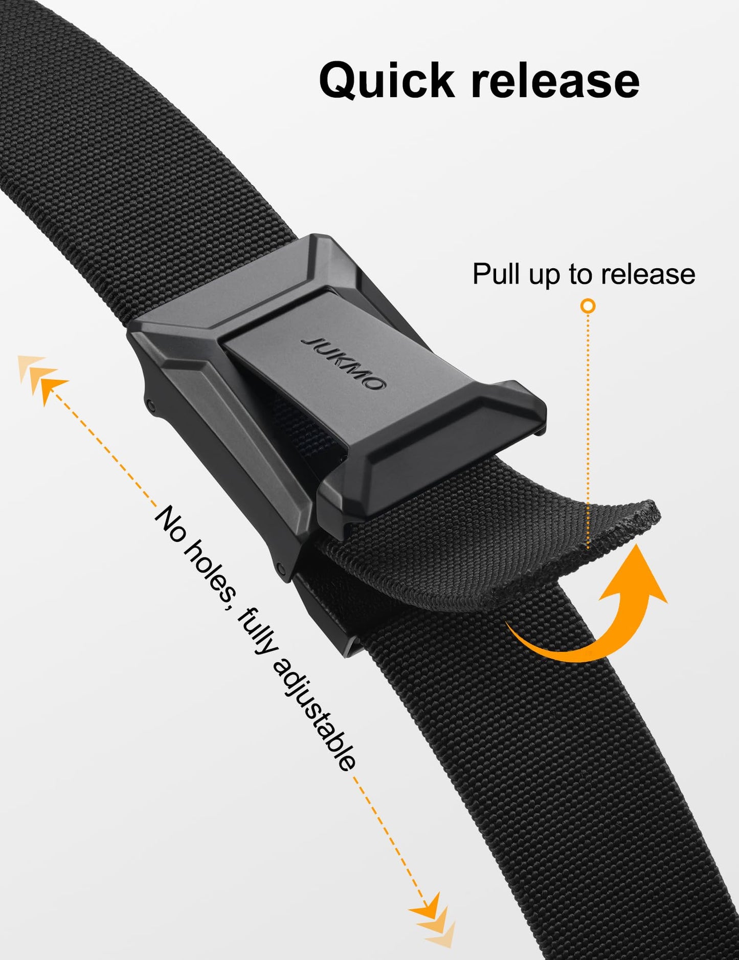 JUKMO 2 Pack Men's Stretch Tactical Belt, 1.5" Nylon Web with Flip Buckle
