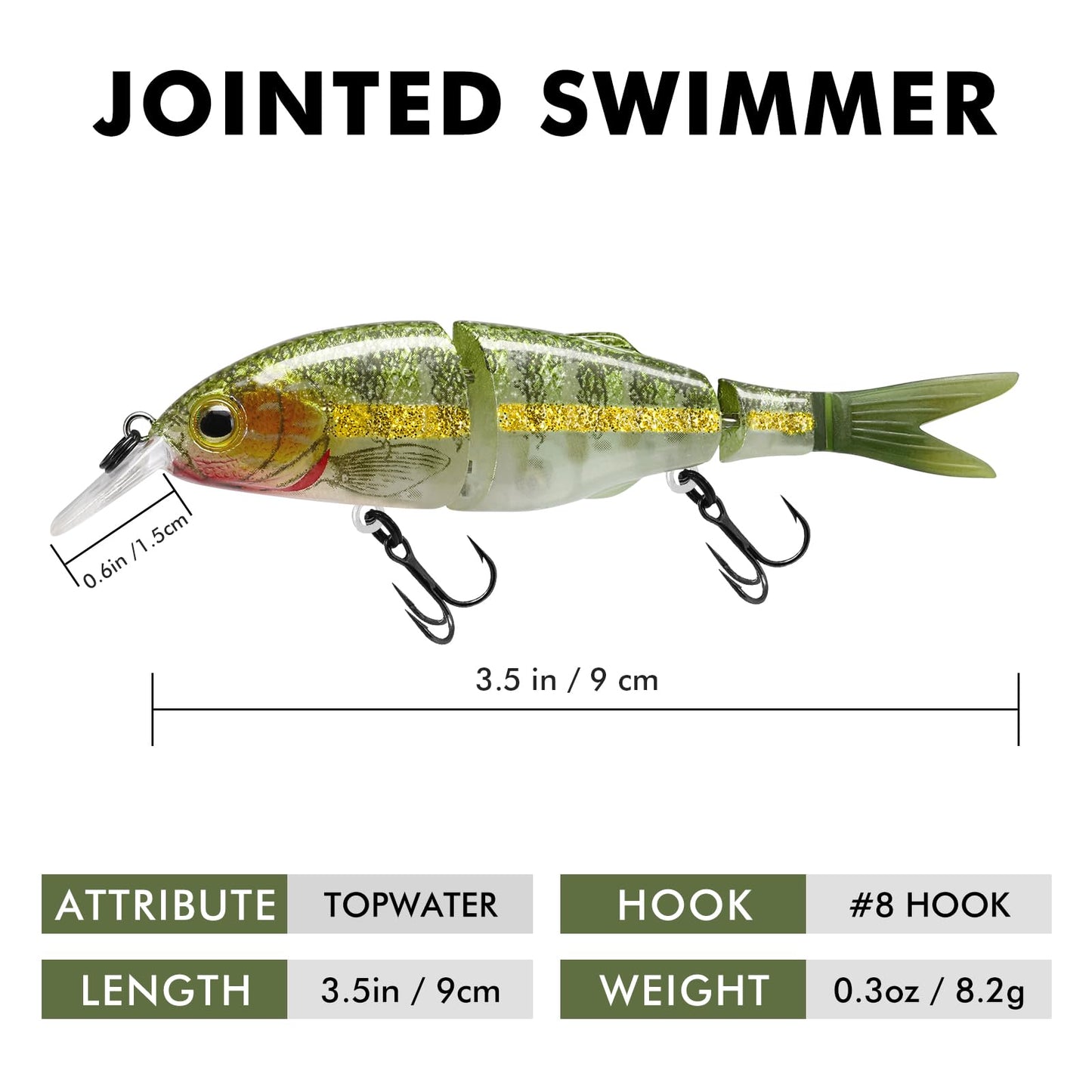 TRUSCEND Easy Catch Swimmax with BKK Hooks, Magic Noisy Wiggling and Vibrating Actions for More Bites, Lifelike Fishing Lures for Bass Trout Walleye Crappie, Strongest Dyneema Fiber Jointed Swimbaits
