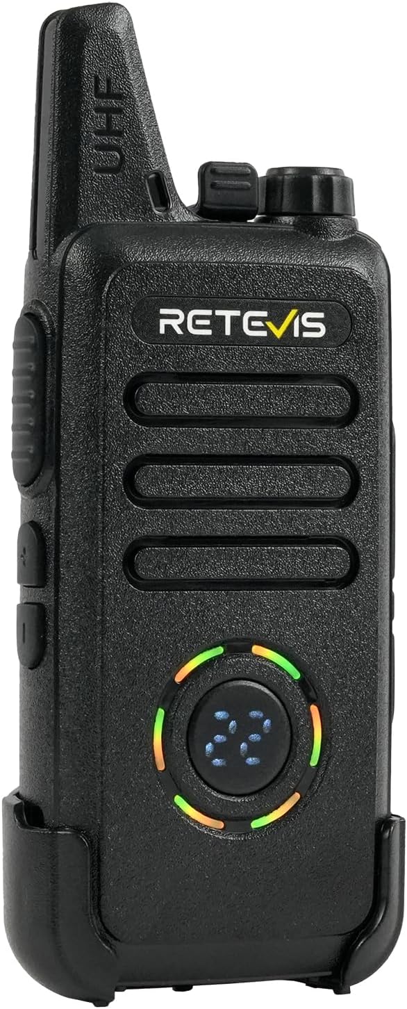 Retevis RT22S Rechargeable Long Range Walkie Talkies - 2 Way Radios with Earpiece & Mic Set | 6 Pack with Multi Gang Charger