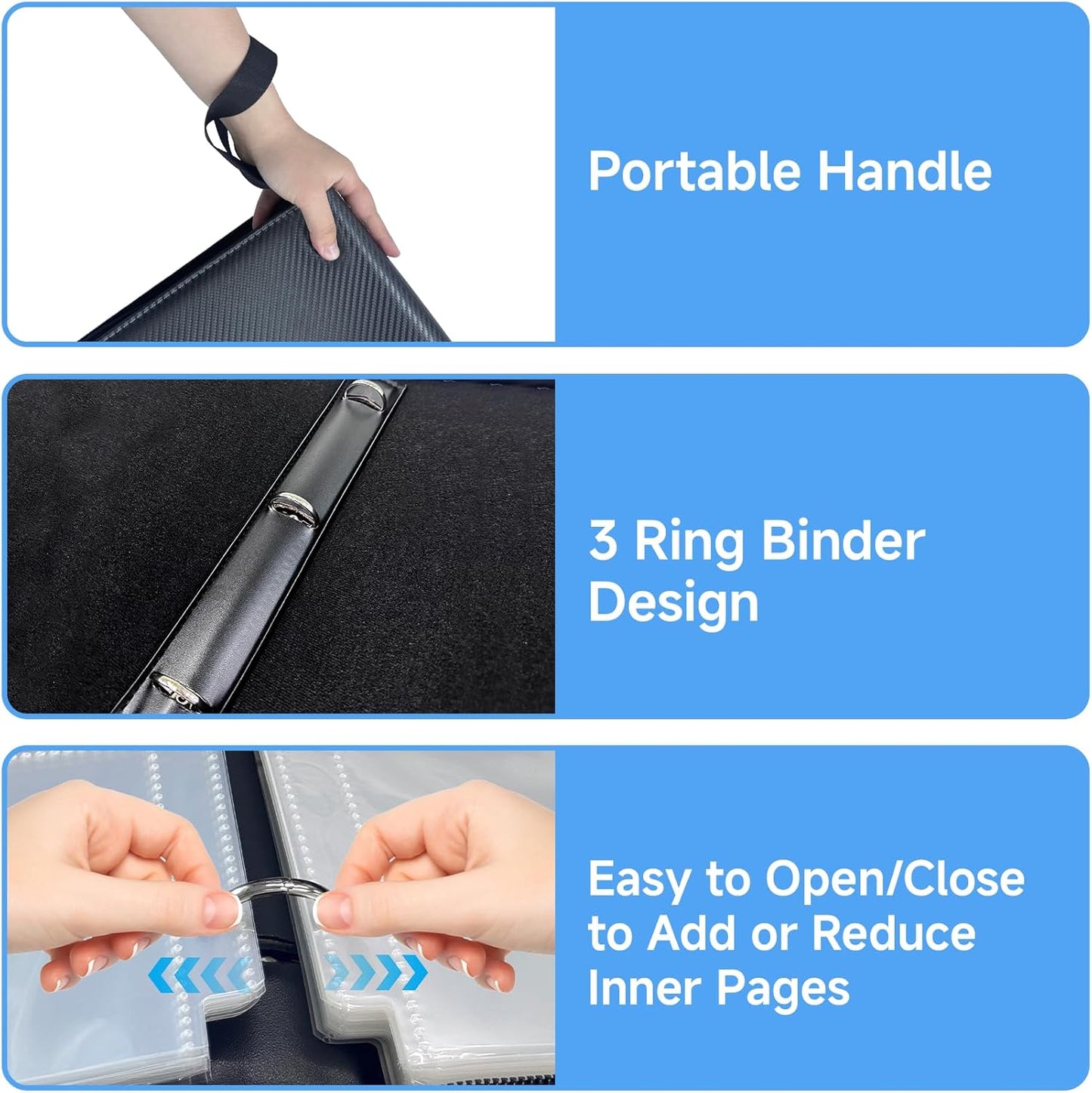 9 Pocket Trading Card Binder - Holds 1080 Cards | Premium Zipper Top Loader Album for MTG, TCG, Baseball & Sports Cards