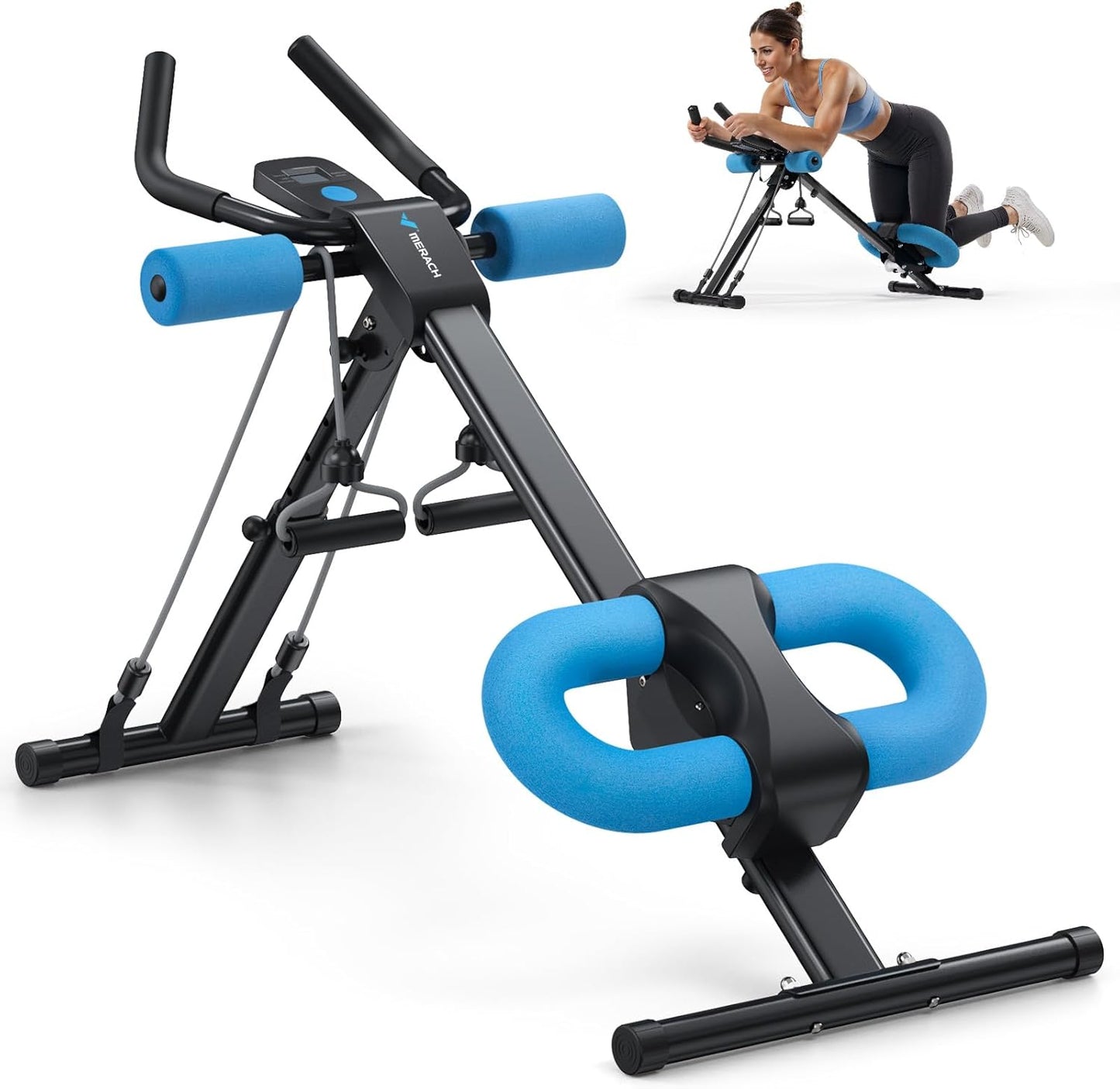 MERACH Ab Machine - Adjustable Ab Trainer for Home Workouts | Foldable Design with Knee Protection