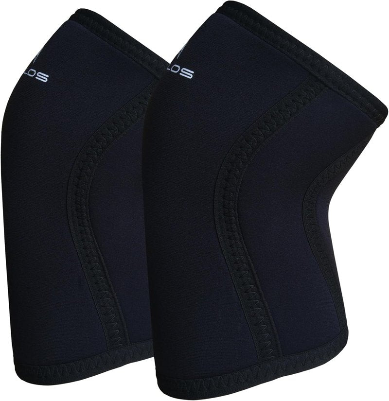 AEOLOS Knee Sleeves - 7mm Compression Braces for Heavy Lifting | Large Black (1 Pair)