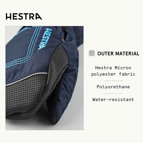 Hestra Baby Zip Long Mitt (Child 1-9yrs) | Waterproof, Insulated Mittens for Toddlers & Kids for Winter & Playing in The Snow - Dark Navy - 3