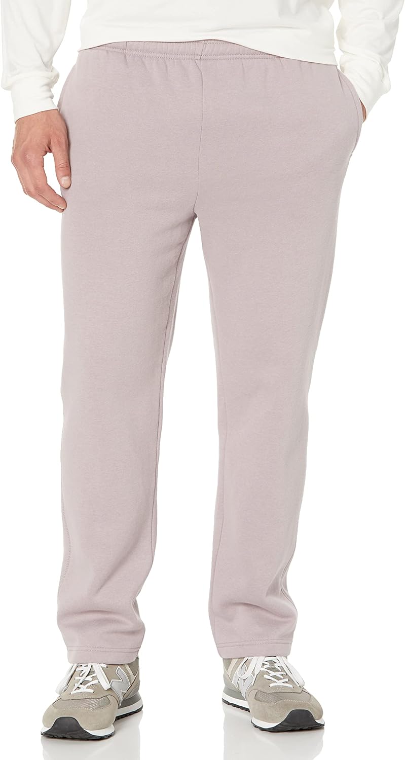 Men's Relaxed Straight Leg Fleece Sweatpants - Comfortable Open Bottom Design | Big & Tall Sizes Available