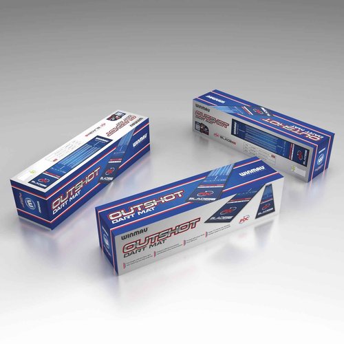 WINMAU Outshot Dart Mat with Throw Line for Soft Tip and Steel Tip, and Checkouts