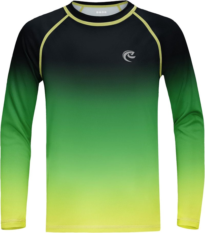 Boys UPF 50+ Swim Shirt - Long Sleeve UV Sun Protection Rash Guard | Youth SPF Water Shirt for Beach & Surf