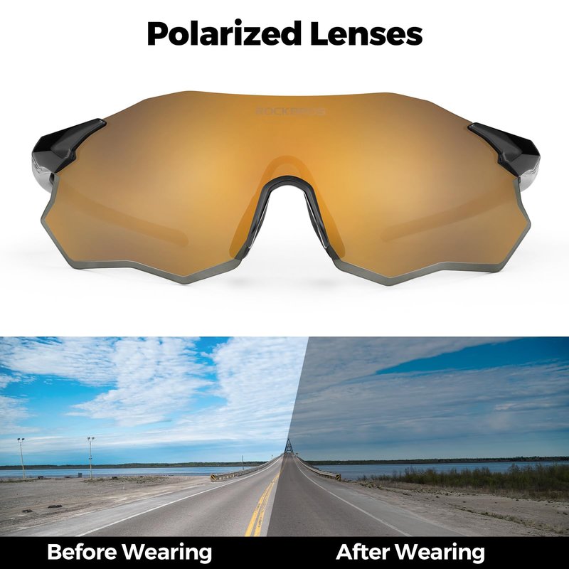 ROCKBROS Sports Glasses for Women Men Wrap Around UV400 Protection for Cycling Fishing