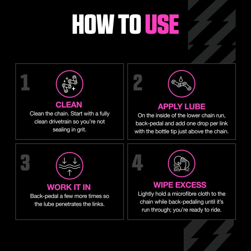 Muc-Off Bio Dry Bike Chain Lube 50ml Wax-Based Formula for Smooth Gear Shifts | Creates Protective Layer and Reduces Friction | Pipette System for Easy Application