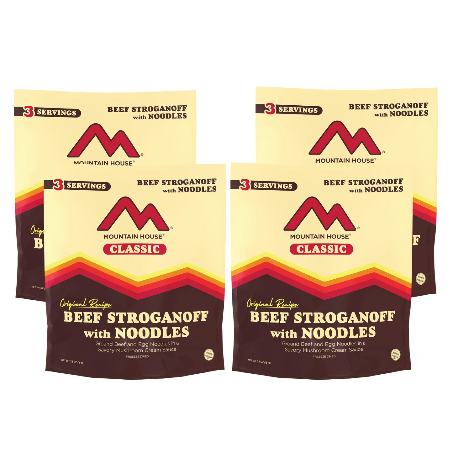 Mountain House Classic Beef Stroganoff with Noodles Freeze-Dried Food for Camping, 12 Servings, 30-Year Shelf-Life