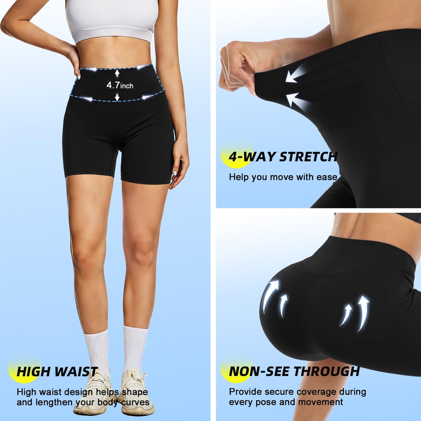 FULLSOFT High Waisted Biker Shorts with Pockets for Women -5" Tummy Control Fitness Athletic Workout Clothes for Women Running Yoga Gym Boy Spanx Shorts (Wild Ginger,Large-X-Large)