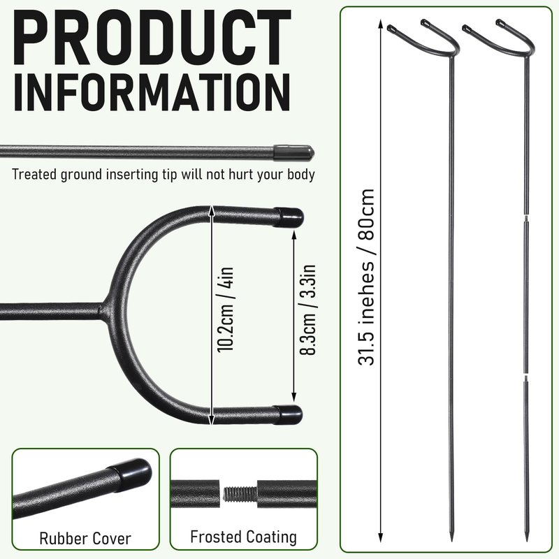 TOBWOLF 2PCS U-Shaped Golf Club Holder, Keeps Your Clubs Clean, Dry & Visible, Detachable Metal Golf Club Stand, Made of Durable Metal, Golf Club Holder Rack, Easy to Carry, Protects Your Clubs Bag
