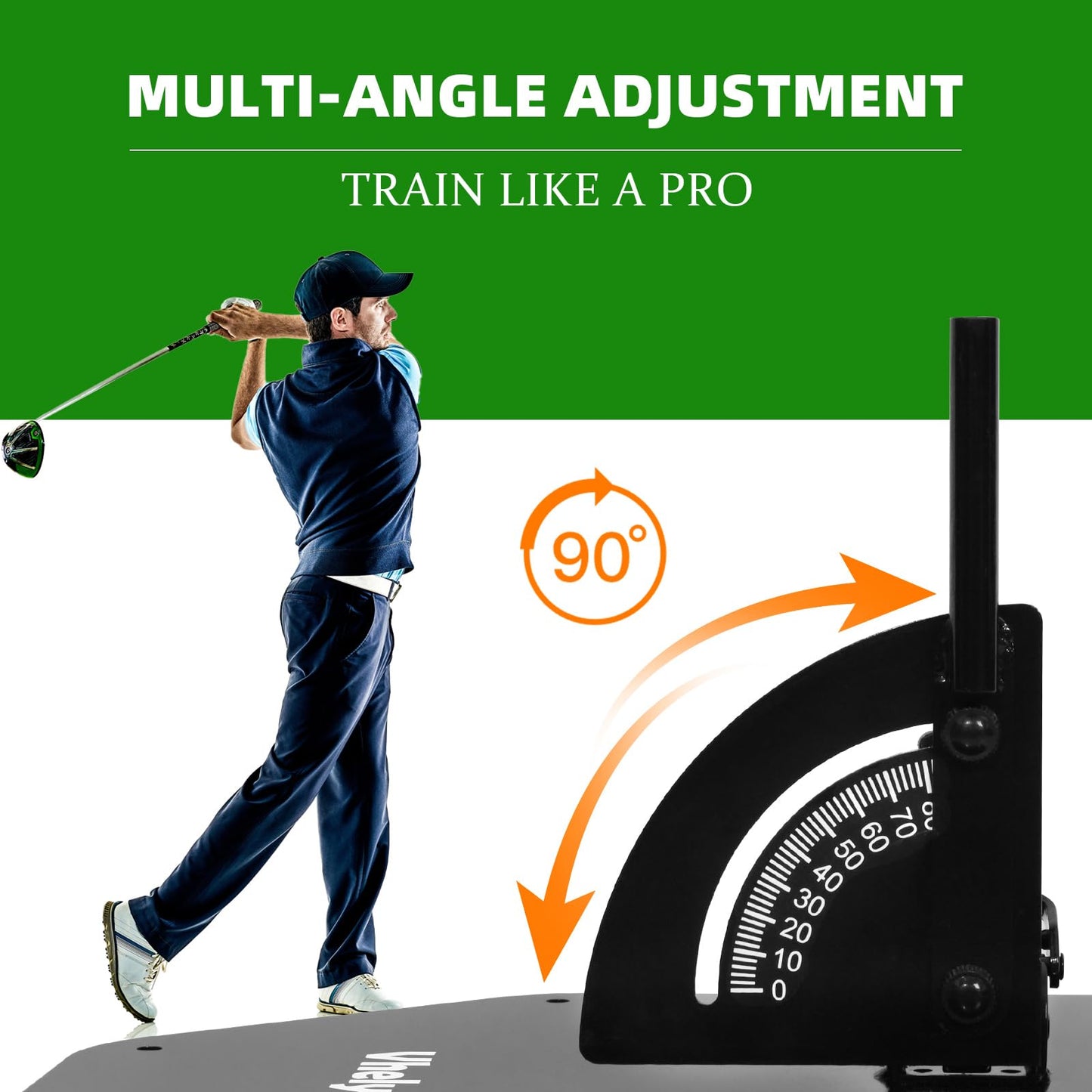 Vhelyom Golf Alignment Stick Holder Set - Adjustable Angle Training aid for Correcting Swing Path, Portable Practice Tool for Indoor/Outdoor Golfers