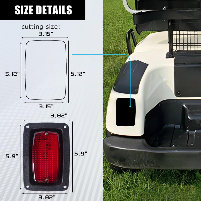 VPAHub Golf Cart Adjustable Light Kit Fit for YAMAHA G22, 2 LED headlight, 2 LED taillight, 1 Basic wiring harness Instruction & hardware included, Black/Amber/Clear