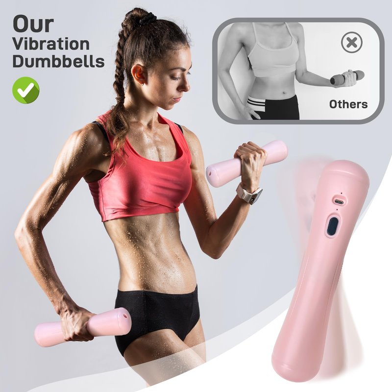 TOVE KNIGHTY Dumbbells,Vibrating Dumbbells for Fitness,Muscle Massage, Strength and Weight Training,7-Position Adjustable for Deep Muscle Relaxation,Ergonomic Hand Weights