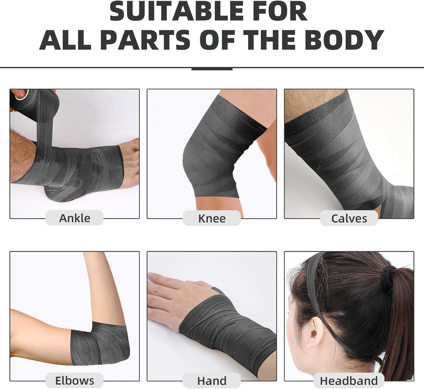 Pre Wrap Tape - Athletic Foam Underwrap for Sports | 4 Rolls, 120 Yards, 2.75 Inches - Black