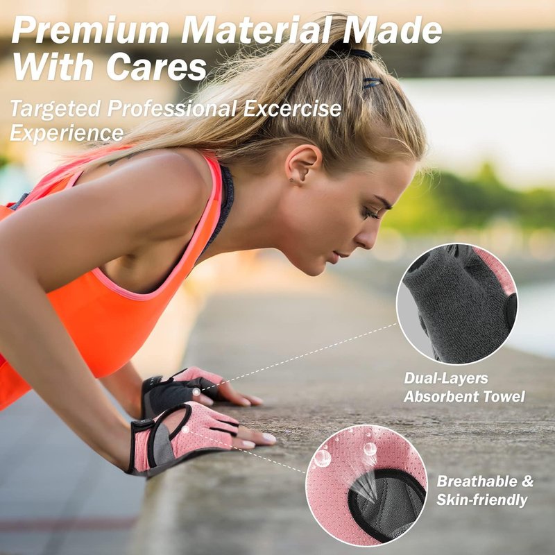 Freedom Workout Gloves - Fingerless Weight Lifting Gloves for Powerlifting | Unisex, Curved Open Back Design
