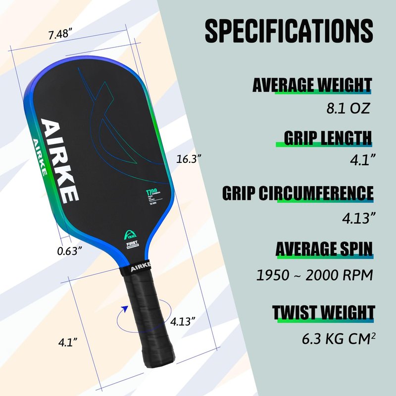 Pickleball Paddles - T700 Carbon Fiber Paddle with Honeycomb Core Pickleball Rackets - Lightweight Precision & Enhanced Shock Absorption for High Spin